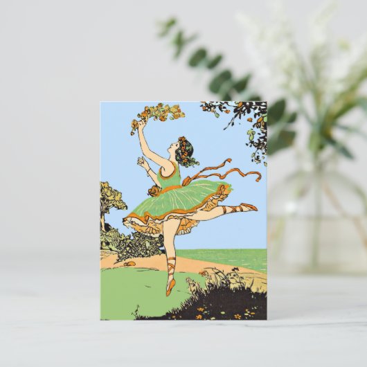 fröhlicher Tänzerprint Postkarte (Stehend Vorderseite)