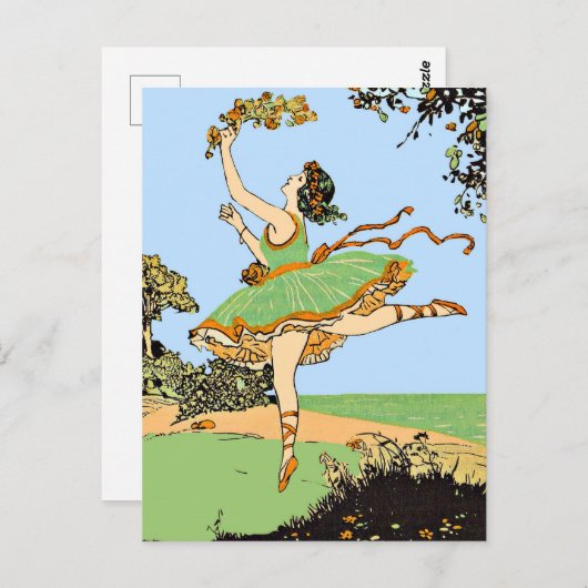fröhlicher Tänzerprint Postkarte (Vorne/Hinten)