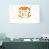 Fröhlicher Thanksgiving Blumenkürbis Klassischer T Banner (Messeveranstaltung)