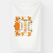 Fröhlicher Thanksgiving Blumenkürbis Klassischer T Banner (Vertikal)