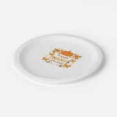 Fröhlicher Thanksgiving Blumenkürbis Klassischer T Pappteller (Schrägansicht)