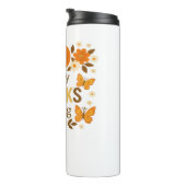 Fröhlicher Thanksgiving Blumenkürbis Klassischer T Thermosbecher (Nach rechts gedreht)