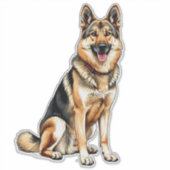 Fröhlicher Tschechoslowakischer Wolfshund Aufkleber (Vorderseite)