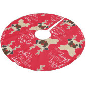 Fröhlicher u. heller Mops-Ren-Weihnachtsbaum-Rock Polyester Weihnachtsbaumdecke (Schrägansicht)