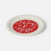 Fröhlicher u. heller Schneeflocke-Papier-Teller Pappteller (Schrägansicht)