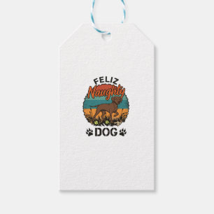 Fröhlicher Unartiger Hund Braun Retro Sonne Pfoten Geschenkanhänger