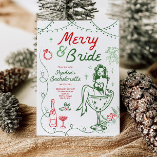 Fröhlicher und britischer Weihnachts-Junggeselinne Einladung
