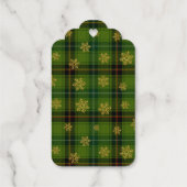 Fröhlicher und gesegneter Goldener Foil Tartan Wei Geschenkanhänger (Rückseite)