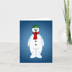 Fröhlicher und Glücklicher Schneemann Feiertagskarte