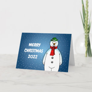 Fröhlicher und Glücklicher Schneemann Feiertagskarte