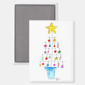 Fröhlicher und heller Baum Magnet (Vorderseite/Rückseite)
