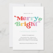 Fröhlicher und heller festlicher Farbenfroh Retro- Einladung (Vorderseite)