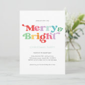Fröhlicher und heller festlicher Farbenfroh Retro- Einladung (Stehend Vorderseite)