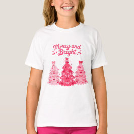 Fröhlicher und heller Kirsch-Weihnachtsbaum-Bogen  T-Shirt