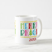 Fröhlicher und heller moderner, farbenfroher Weihn Kaffeetasse (VorderseiteRechts)