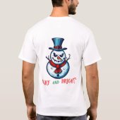 Fröhlicher und heller Niedlicher Schneemann T-Shirt (Rückseite)