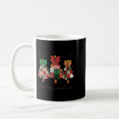 Fröhlicher und heller Patchwork-Weihnachtsbaum Vin Kaffeetasse (Links)