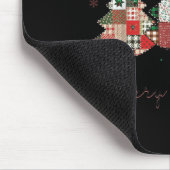 Fröhlicher und heller Patchwork-Weihnachtsbaum Vin Mousepad (Ecke)