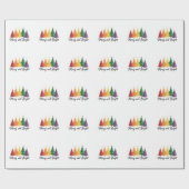 Fröhlicher und heller Regenbogen-Weihnachtsbaum Ga Geschenkpapier (Flach)