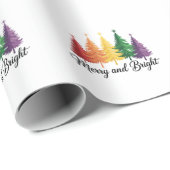 Fröhlicher und heller Regenbogen-Weihnachtsbaum Ga Geschenkpapier (Rolleneckpunkt)