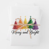 Fröhlicher und heller Regenbogen-Weihnachtsbaum Ga Geschenkpapier Set (Beispiel)