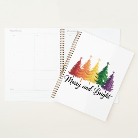 Fröhlicher und heller Regenbogen-Weihnachtsbaum Ga Planer (Anzeige)