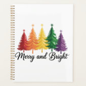 Fröhlicher und heller Regenbogen-Weihnachtsbaum Ga Planer (Vorderseite)