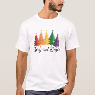 Fröhlicher und heller Regenbogen-Weihnachtsbaum Ga T-Shirt