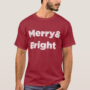 Fröhlicher und heller roter Weihnachtstext T-Shirt