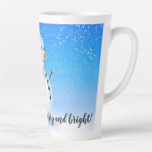 Fröhlicher und heller Schneemann mit blauem Himmel Milchtasse (Rechts)