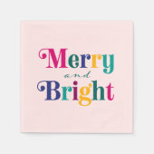 Fröhlicher und heller Weihnachts-farbenfroher Urla Serviette (Vorderseite)