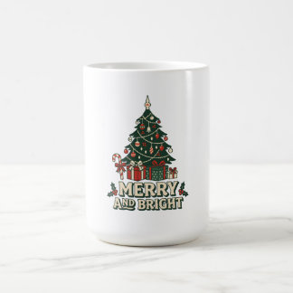 Fröhlicher und heller Weihnachtsbaum Kaffeetasse