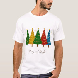 Fröhlicher und heller Weihnachtsbaumurlaub T-Shirt