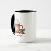 Fröhlicher und heller Weihnachtskaffee Tasse (Vorderseite Links)