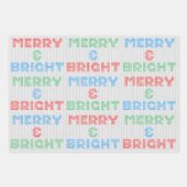 Fröhlicher und heller Weihnachtssüßer Geschenkpapier Set (Vorderseite 3)