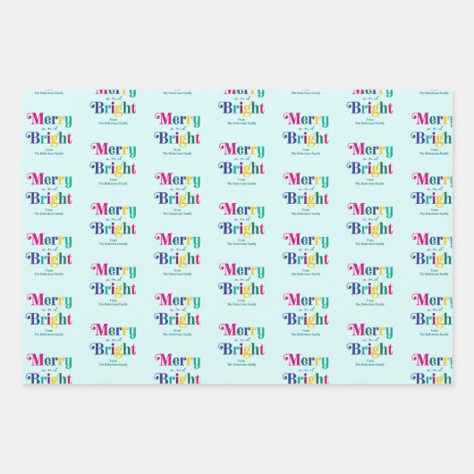 Fröhlicher und heller Weihnachtsurlaub Geschenkpapier Set (Vorderseite 3)