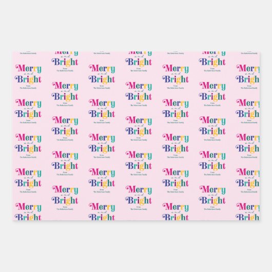 Fröhlicher und heller Weihnachtsurlaub Geschenkpapier Set (Vorderseite 2)