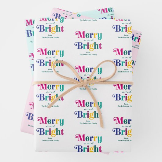 Fröhlicher und heller Weihnachtsurlaub Geschenkpapier Set (Beispiel)
