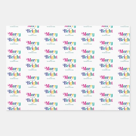 Fröhlicher und heller Weihnachtsurlaub Geschenkpapier Set (Vorderseite)