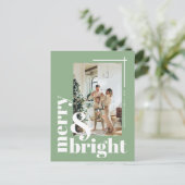 Fröhlicher und heller Weihnachtsurlaub im Foto Postkarte (Stehend Vorderseite)