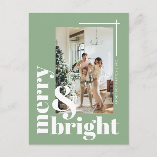 Fröhlicher und heller Weihnachtsurlaub im Foto Postkarte (Vorderseite)