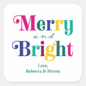 Fröhlicher und heller Weihnachtsurlaub Quadratischer Aufkleber (Vorderseite)