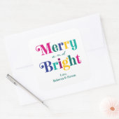 Fröhlicher und heller Weihnachtsurlaub Quadratischer Aufkleber (Umschlag)