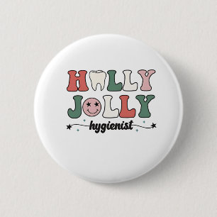 Fröhlicher und hygienischer Zahnarzt Weihnachten S Button
