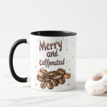 Fröhlicher und koffeinierter Weihnachtskaffee