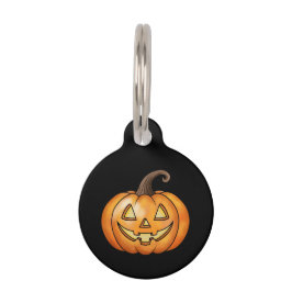 Fröhlicher und Niedlicher Cartoon Pumpkin auf schw Haustiermarke