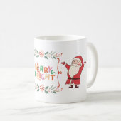 Fröhlicher und strahlender Weihnachtsmann Kaffeetasse (VorderseiteRechts)