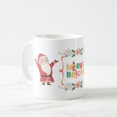 Fröhlicher und strahlender Weihnachtsmann Kaffeetasse (Vorderseite Links)