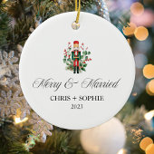 Fröhlicher und Verheirateter First Christmas Nutcr Keramik Ornament