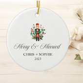 Fröhlicher und Verheirateter First Christmas Nutcr Keramik Ornament